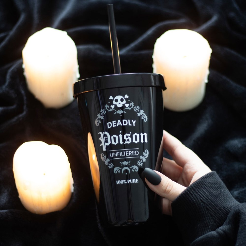 Something Different - Deadly Poison Plastic Tumbler with Straw Tasse de voyage - Noir